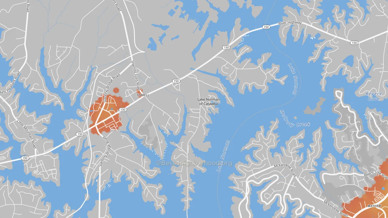 Bike Grade map of 28682, NC