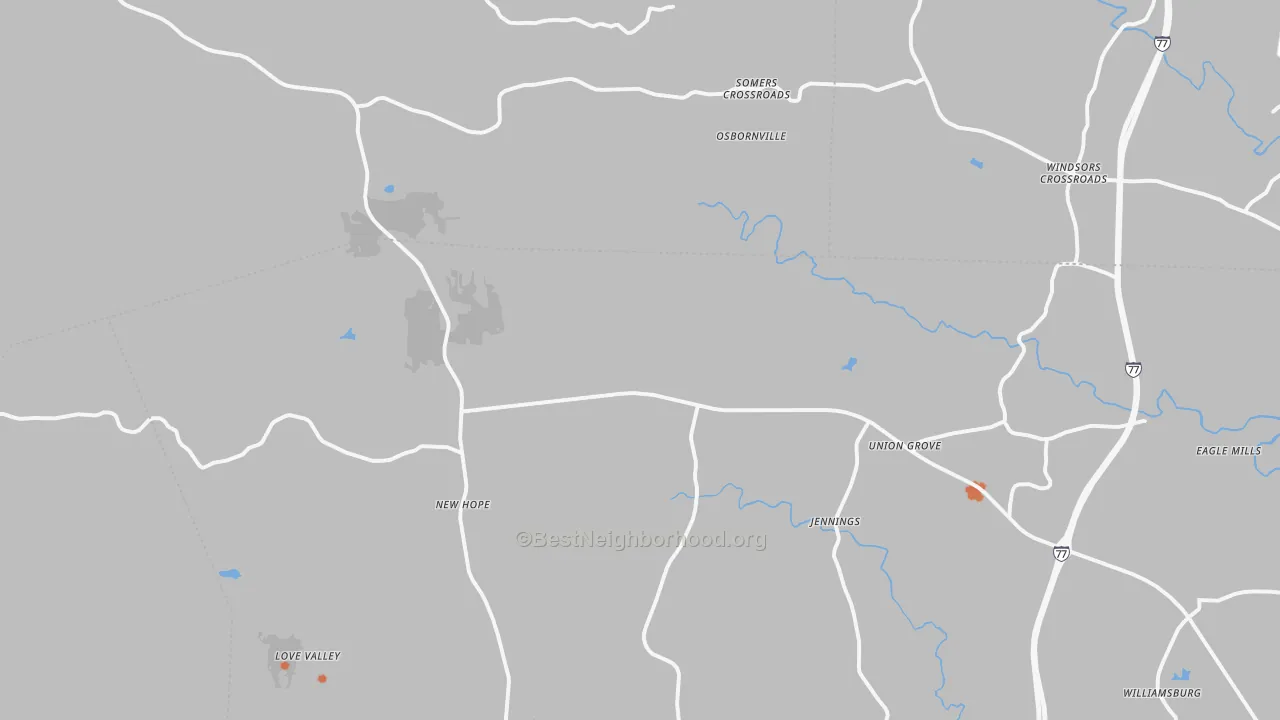 Bike Grade map of 28689, NC
