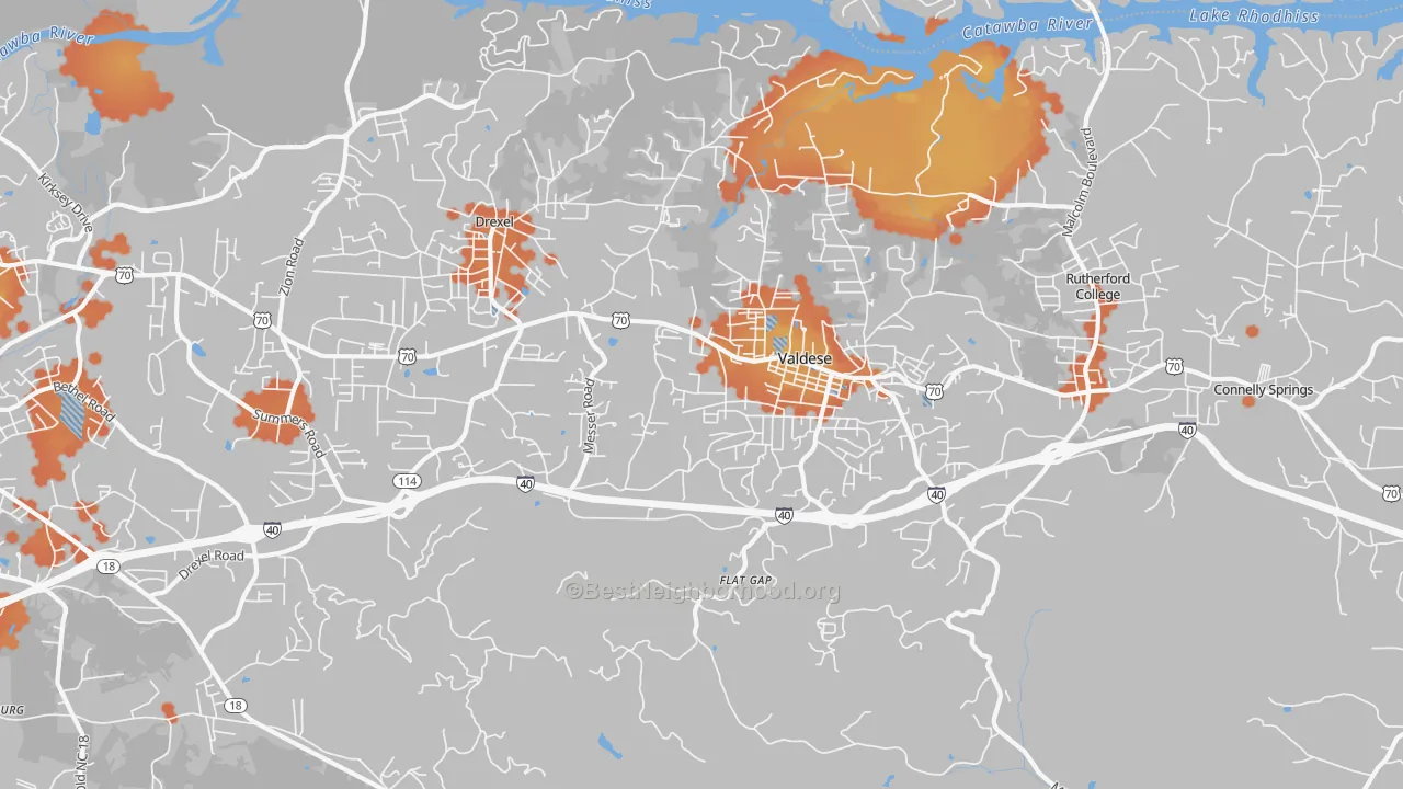 Bike Grade map of 28690, NC