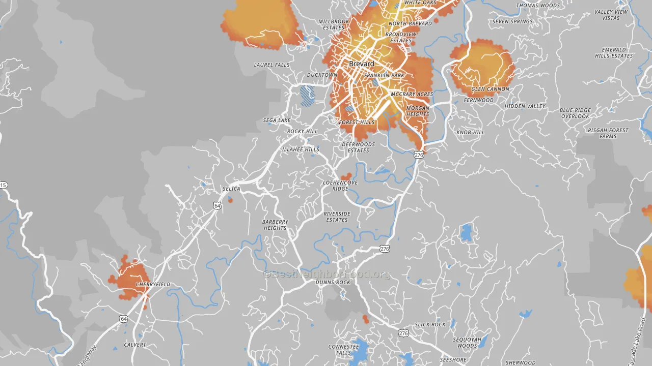 Bike Grade map of 28712, NC