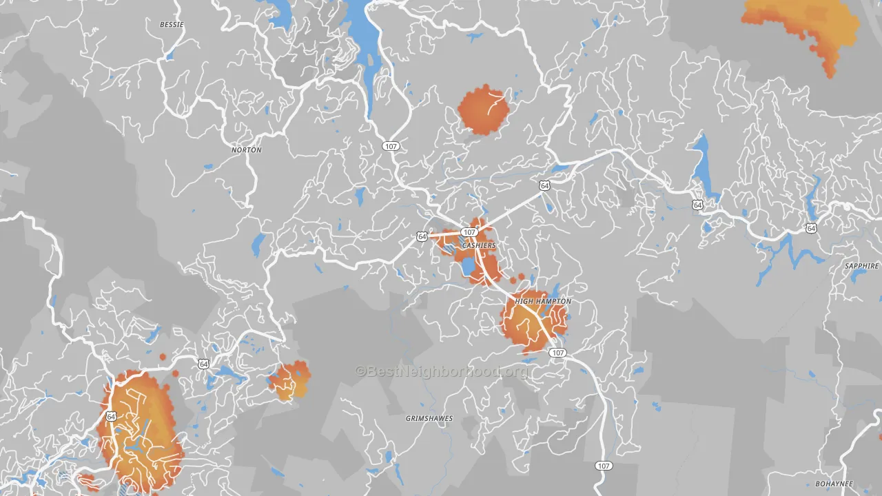 Bike Grade map of 28717, NC
