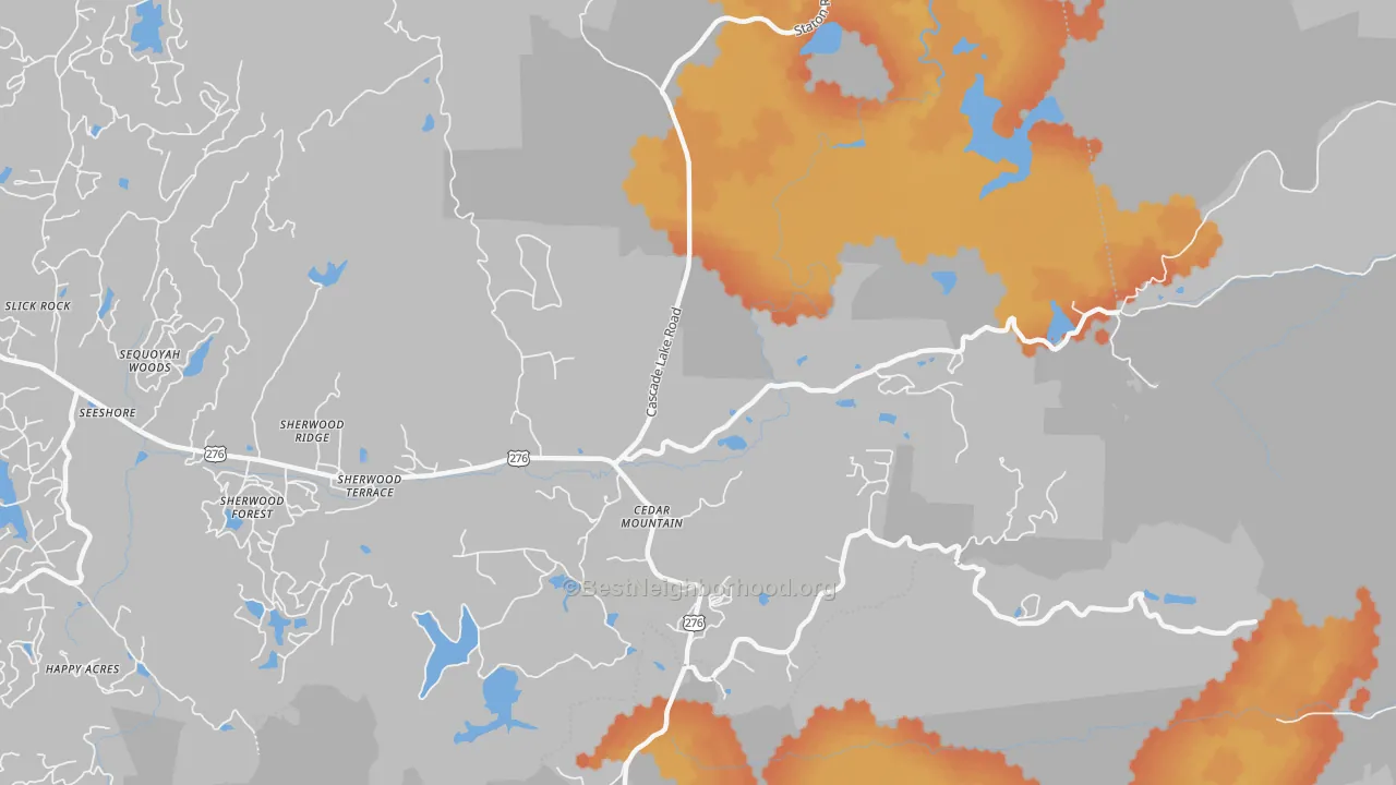Bike Grade map of 28718, NC