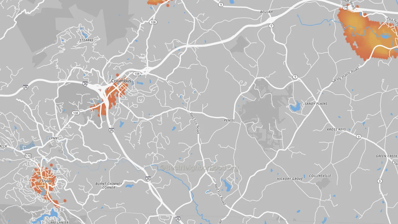 Bike Grade map of 28722, NC