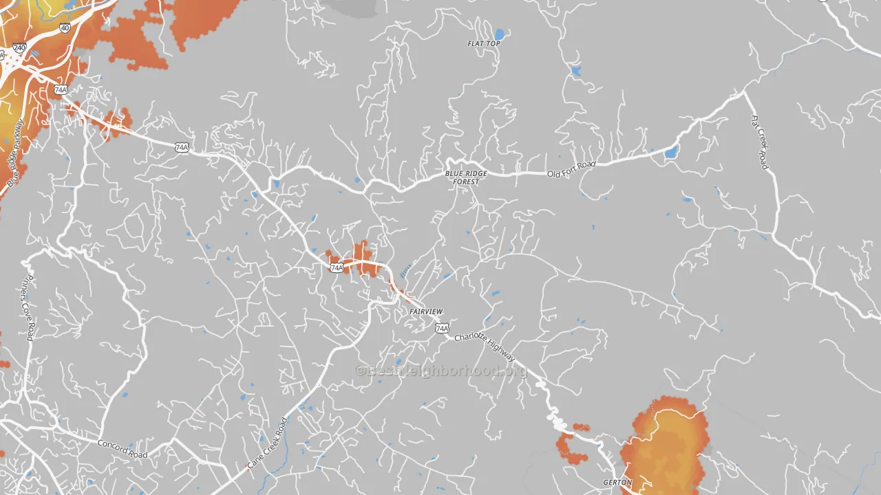Bike Grade map of 28730, NC