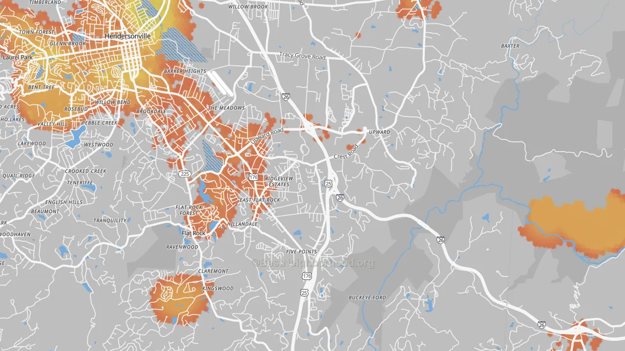 Bike Grade map of 28731, NC