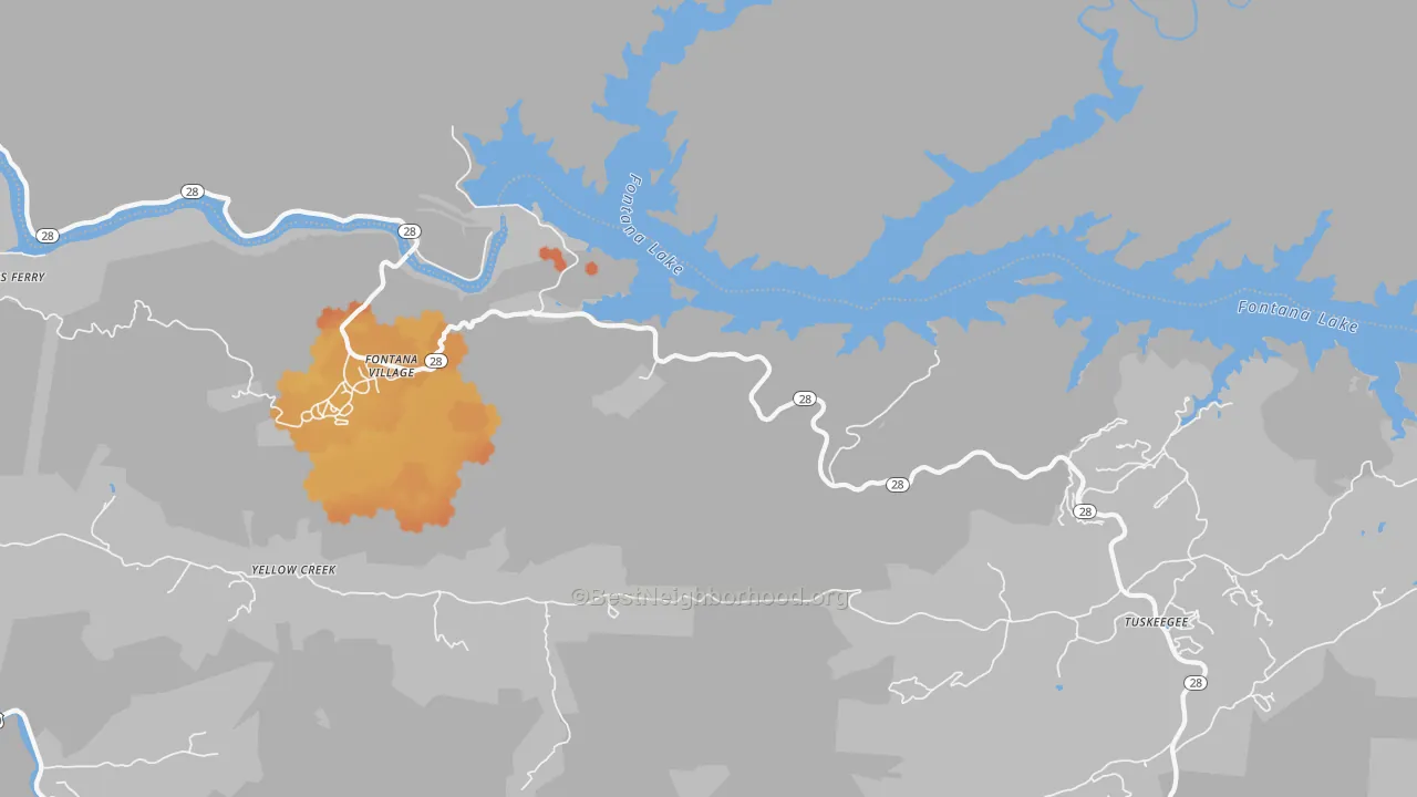 Bike Grade map of 28733, NC