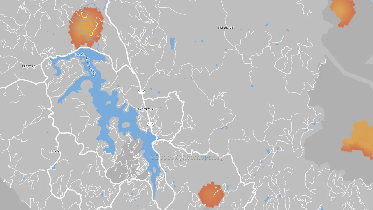 Bike Grade map of 28736, NC