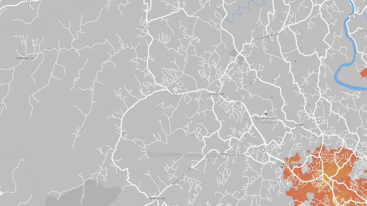 Bike Grade map of 28748, NC