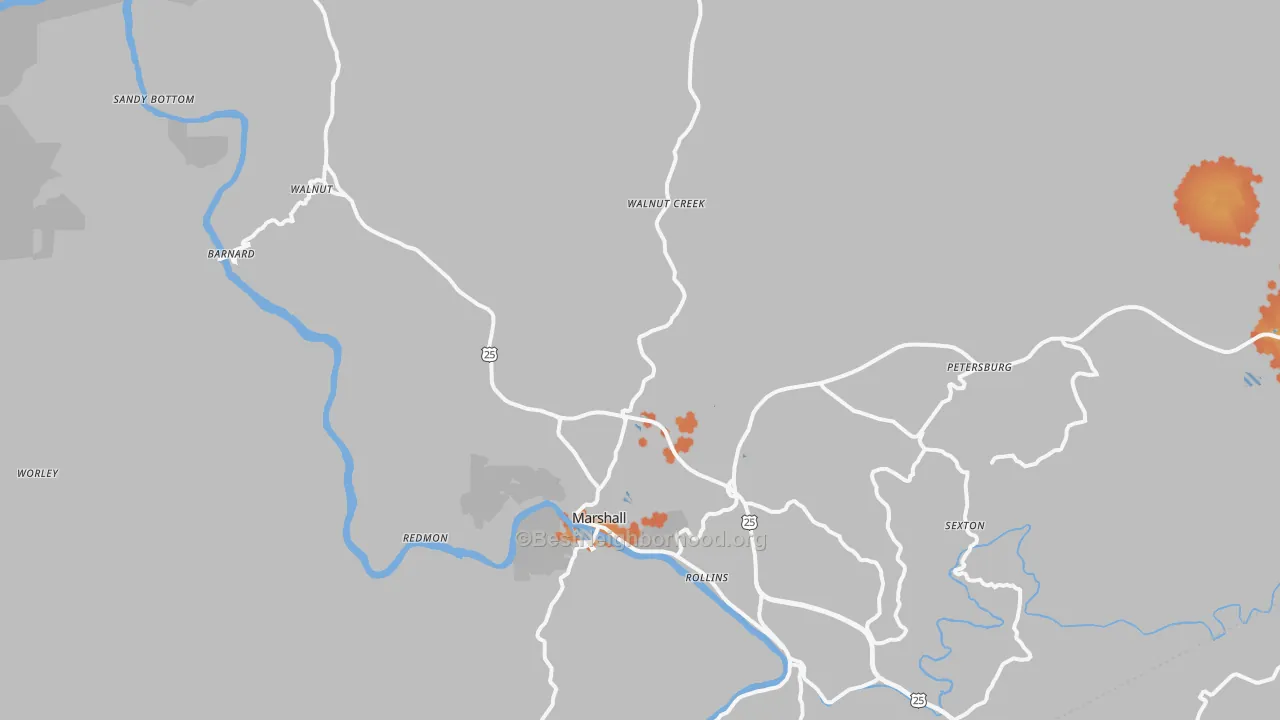 Bike Grade map of 28753, NC