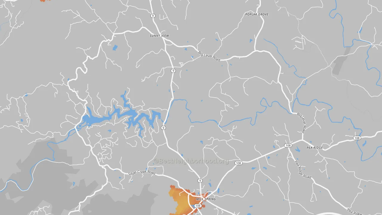 Bike Grade map of 28756, NC