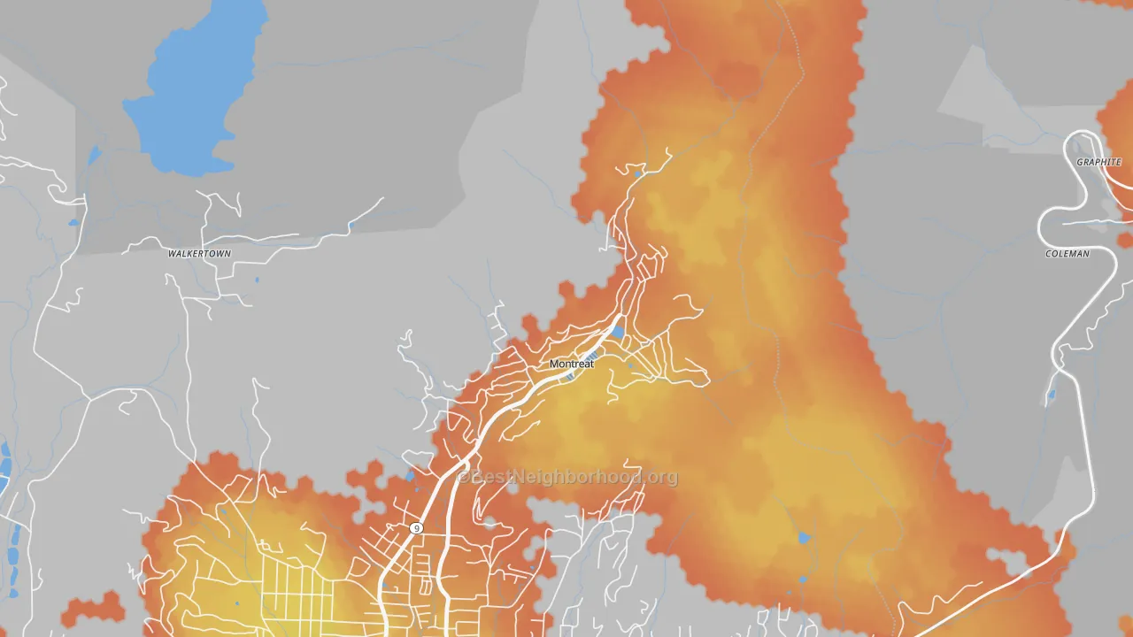 Bike Grade map of 28757, NC