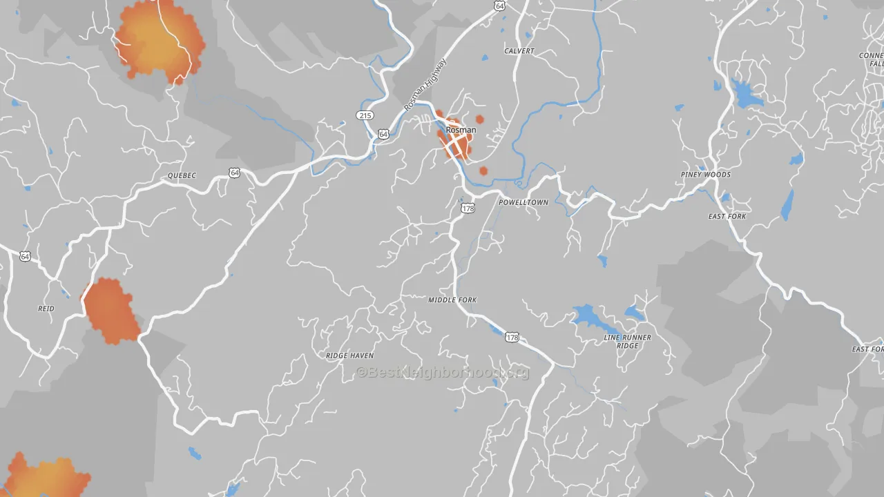 Bike Grade map of 28772, NC