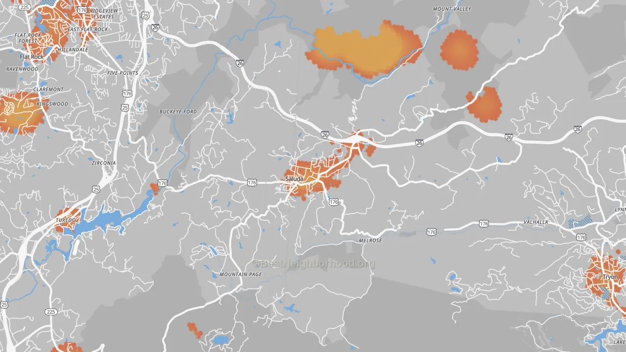 Bike Grade map of 28773, NC