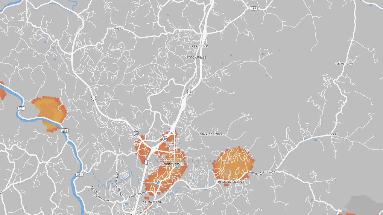 Bike Grade map of 28787, NC