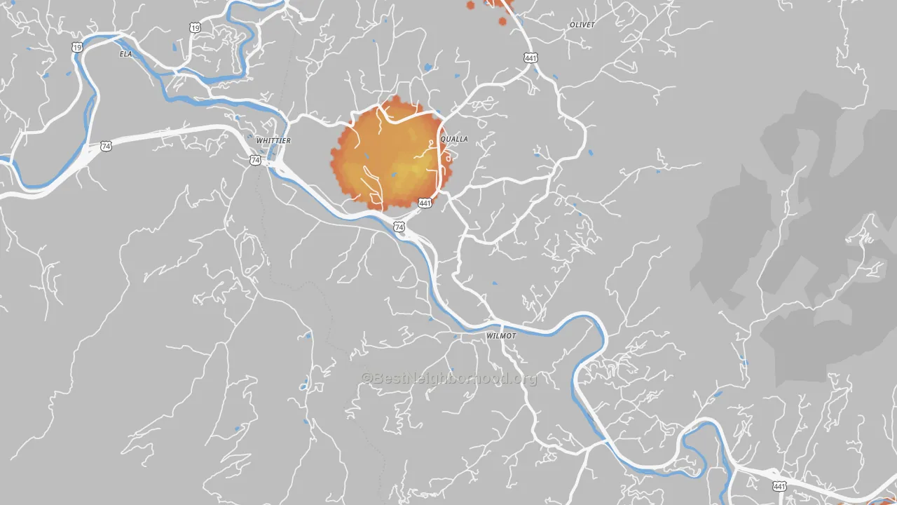 Bike Grade map of 28789, NC