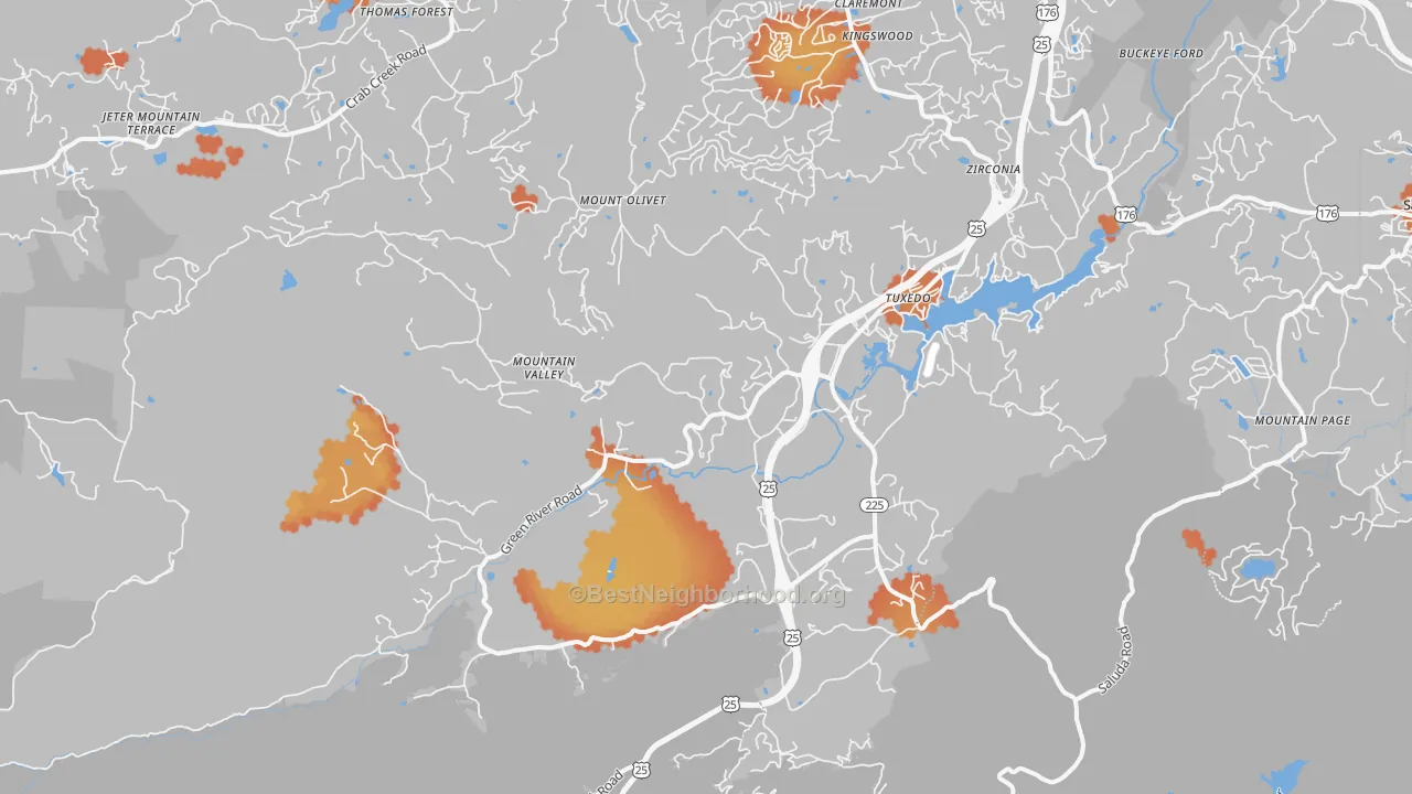 Bike Grade map of 28790, NC