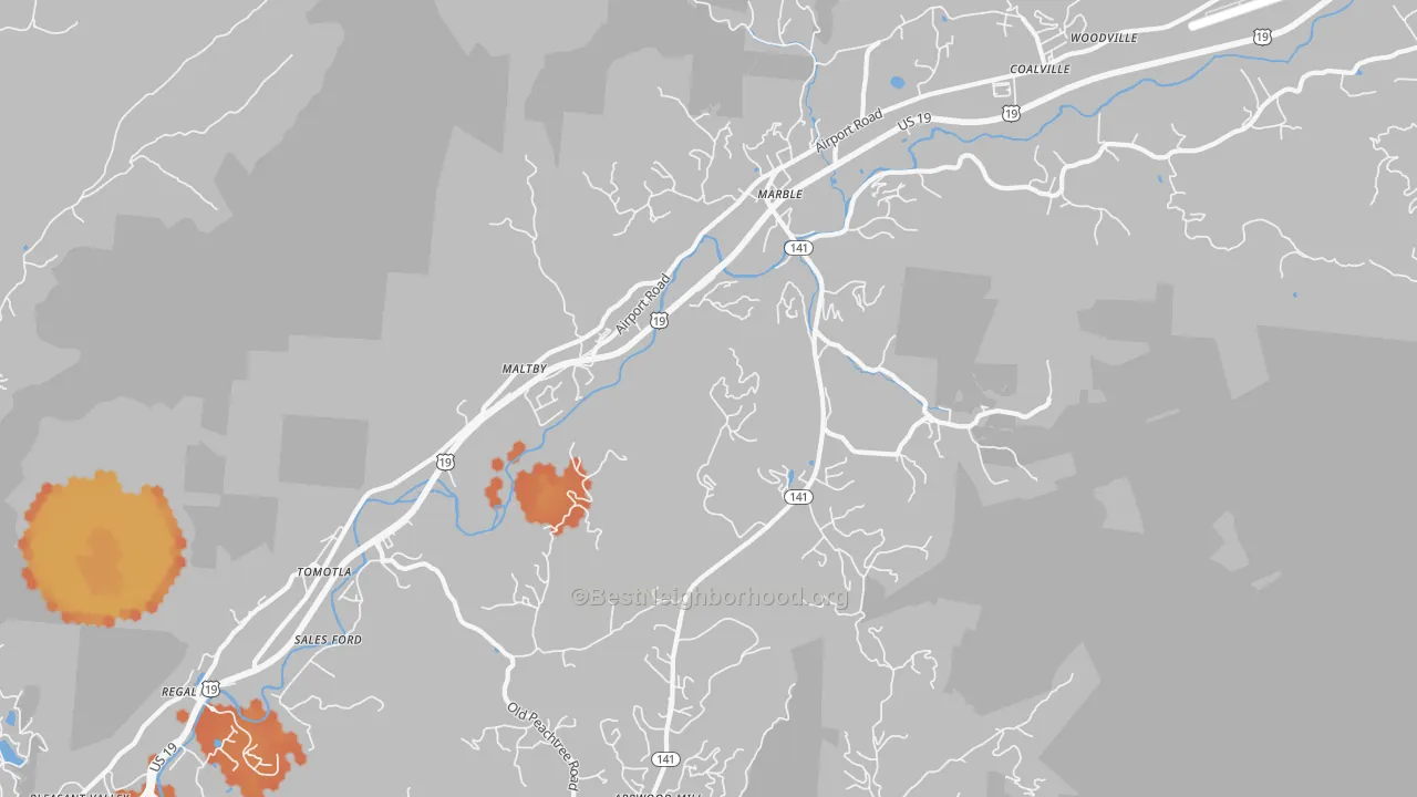 Bike Grade map of 28905, NC