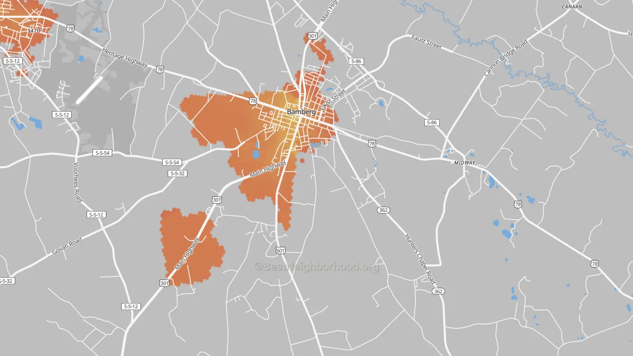 Bike Grade map of 29003, SC