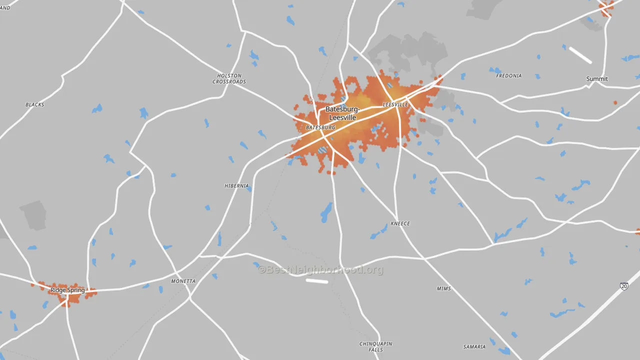 Bike Grade map of 29006, SC