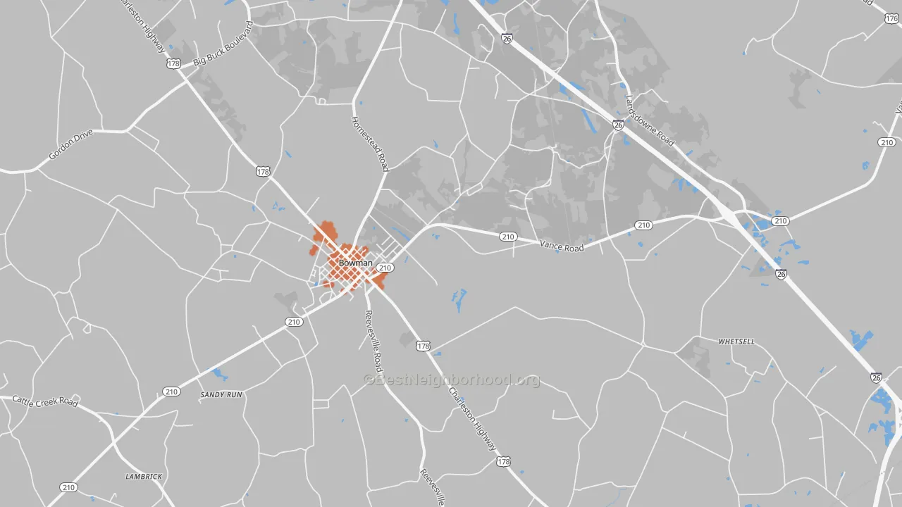 Bike Grade map of 29018, SC
