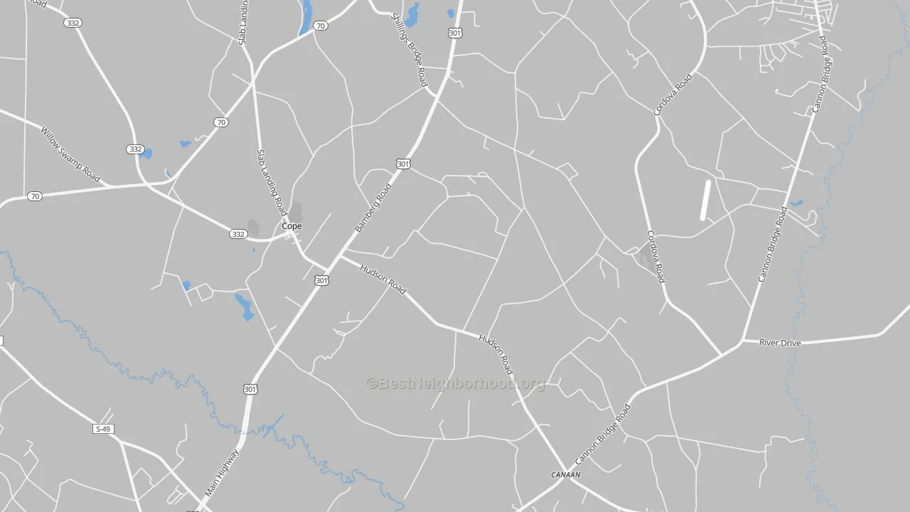 Bike Grade map of 29038, SC