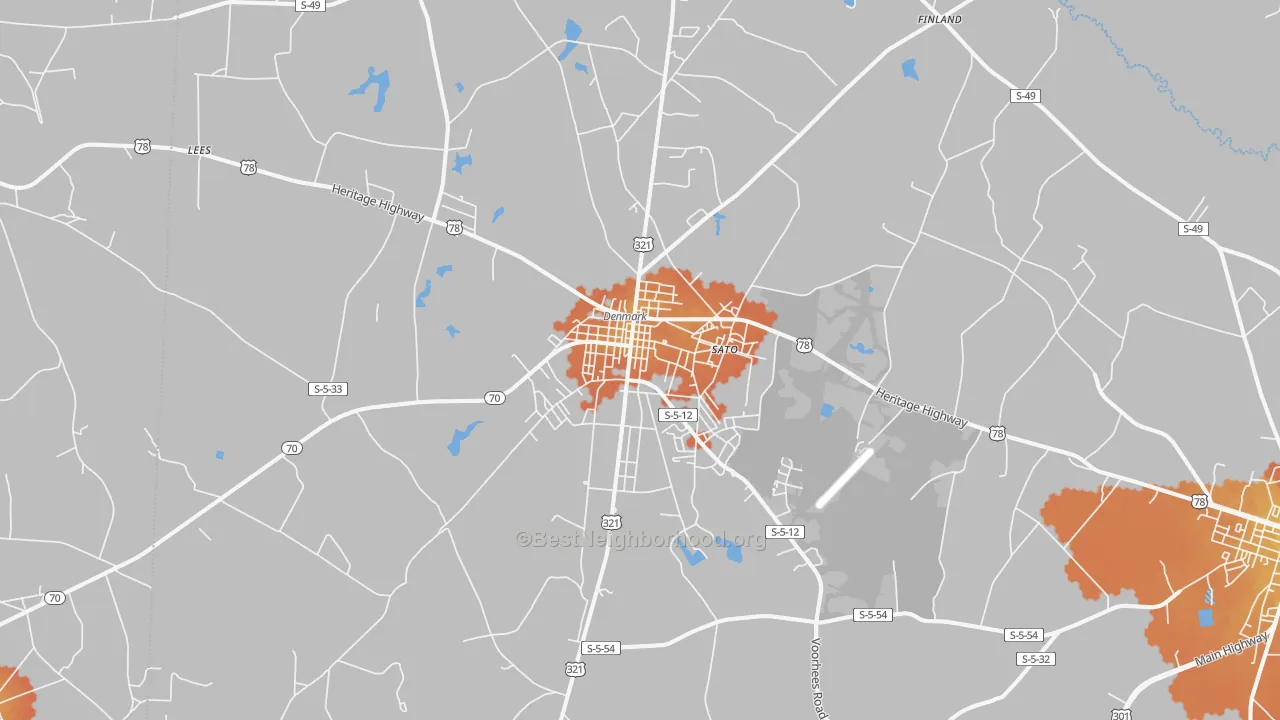 Bike Grade map of 29042, SC