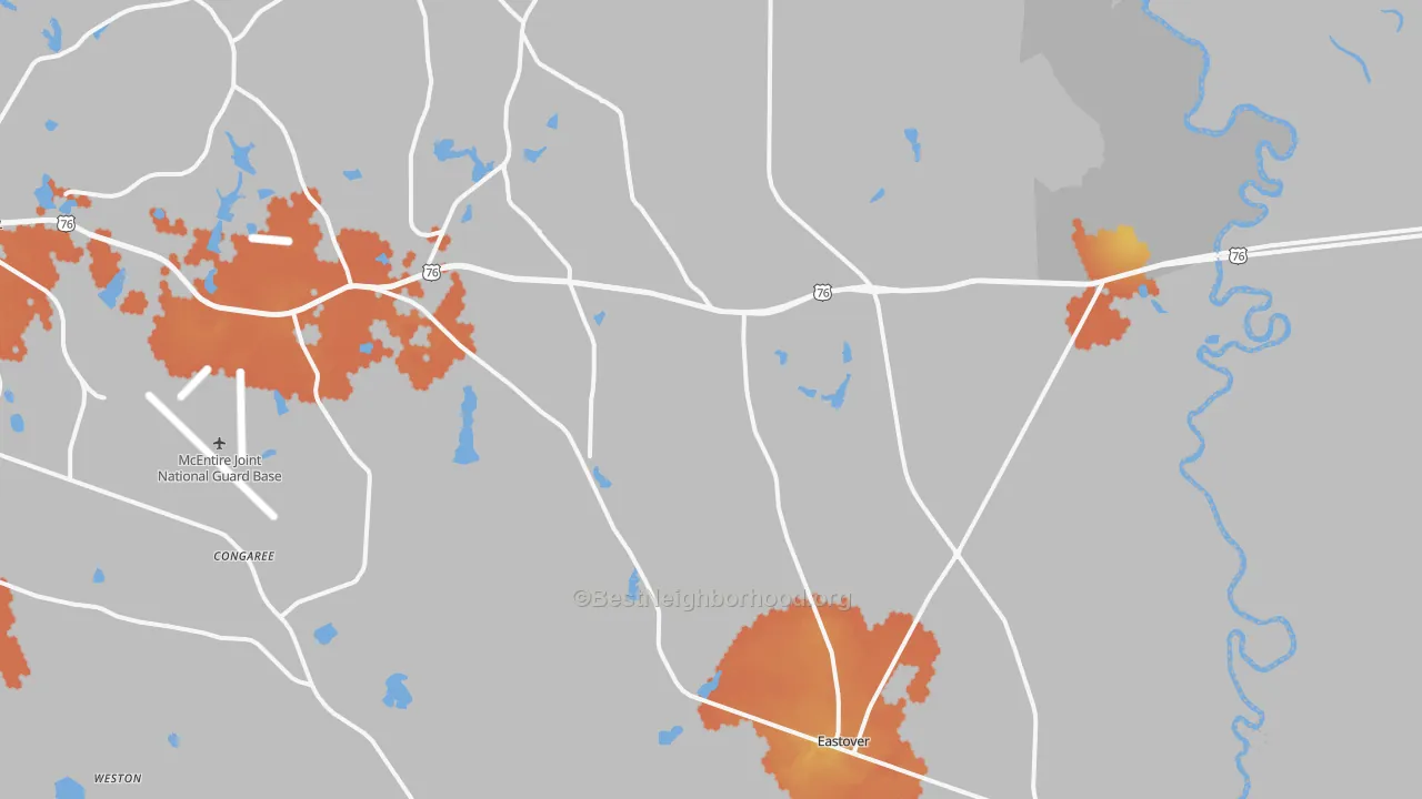 Bike Grade map of 29044, SC