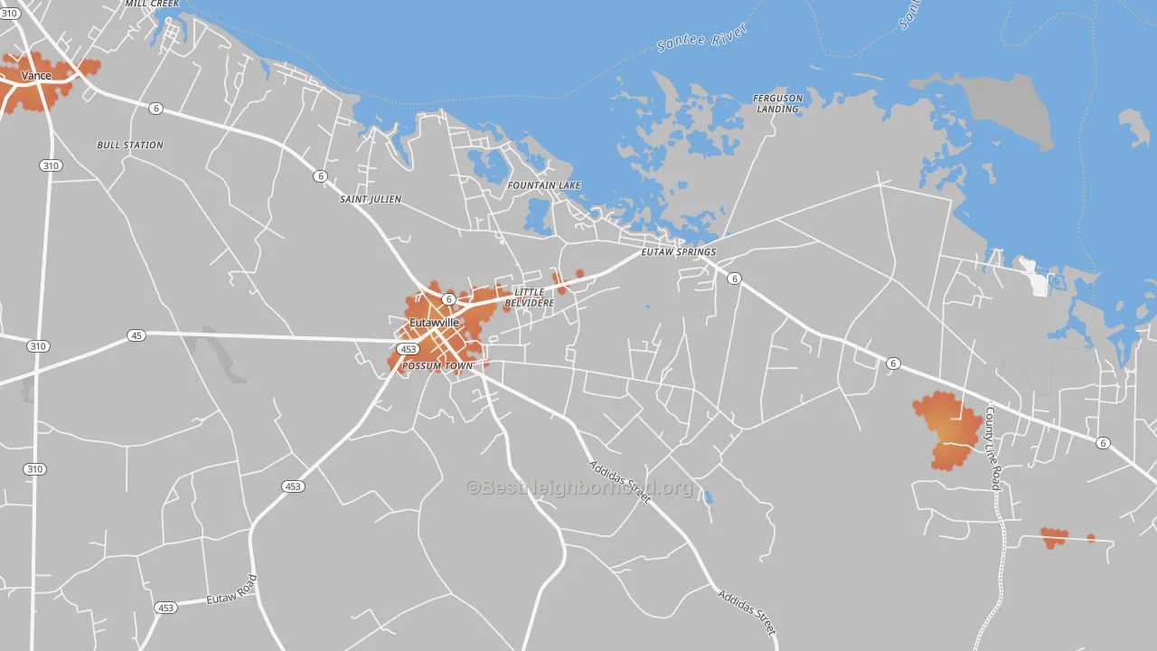Bike Grade map of 29048, SC