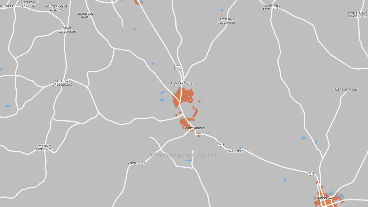 Bike Grade map of 29058, SC