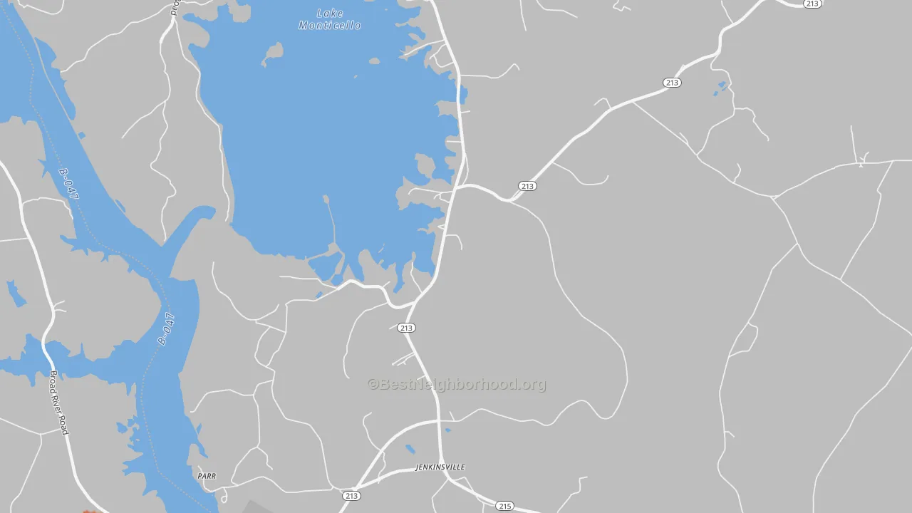 Bike Grade map of 29065, SC