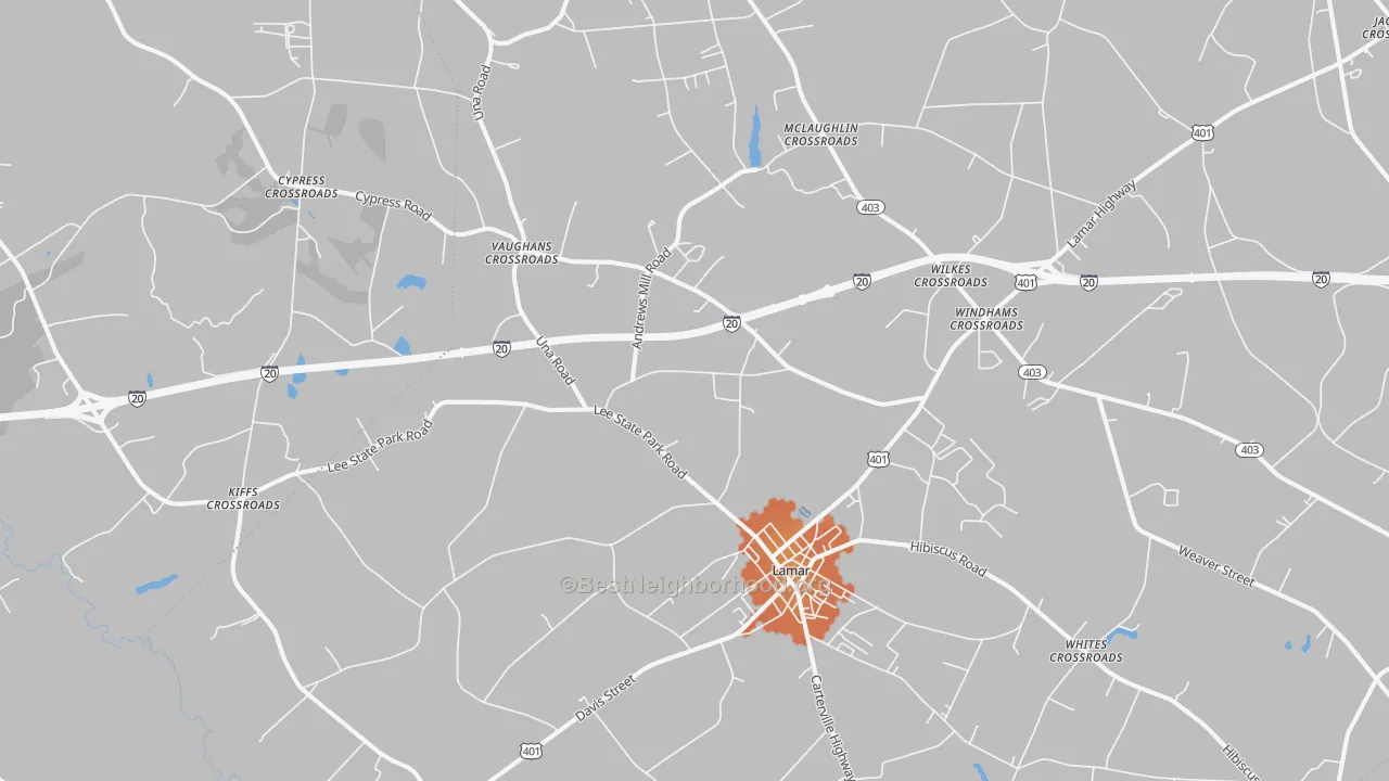 Bike Grade map of 29069, SC