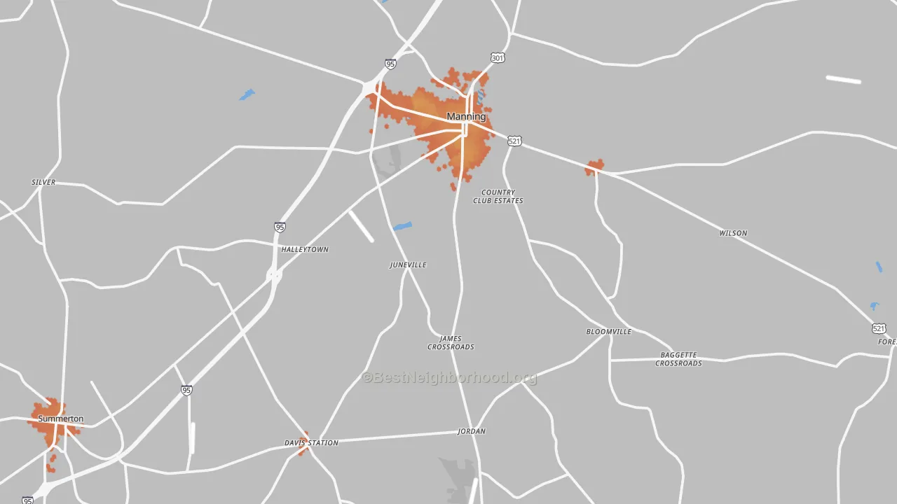 Bike Grade map of 29102, SC