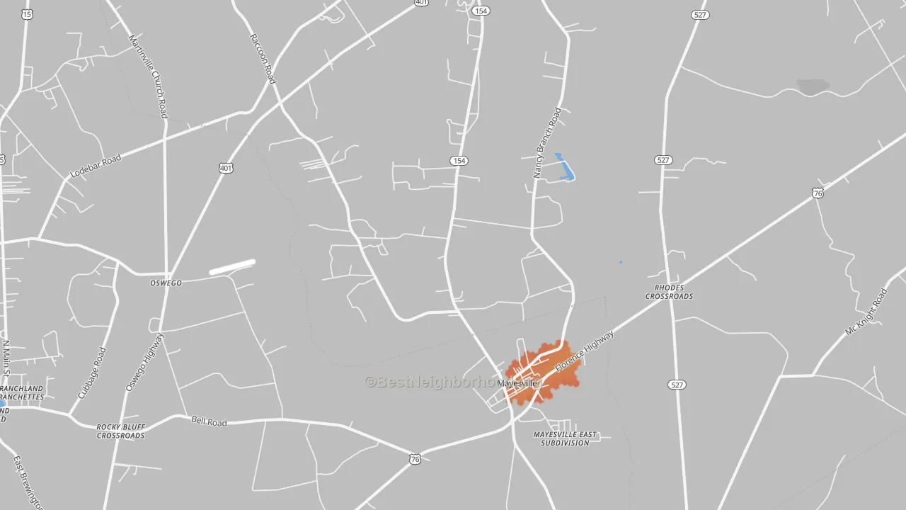 Bike Grade map of 29104, SC