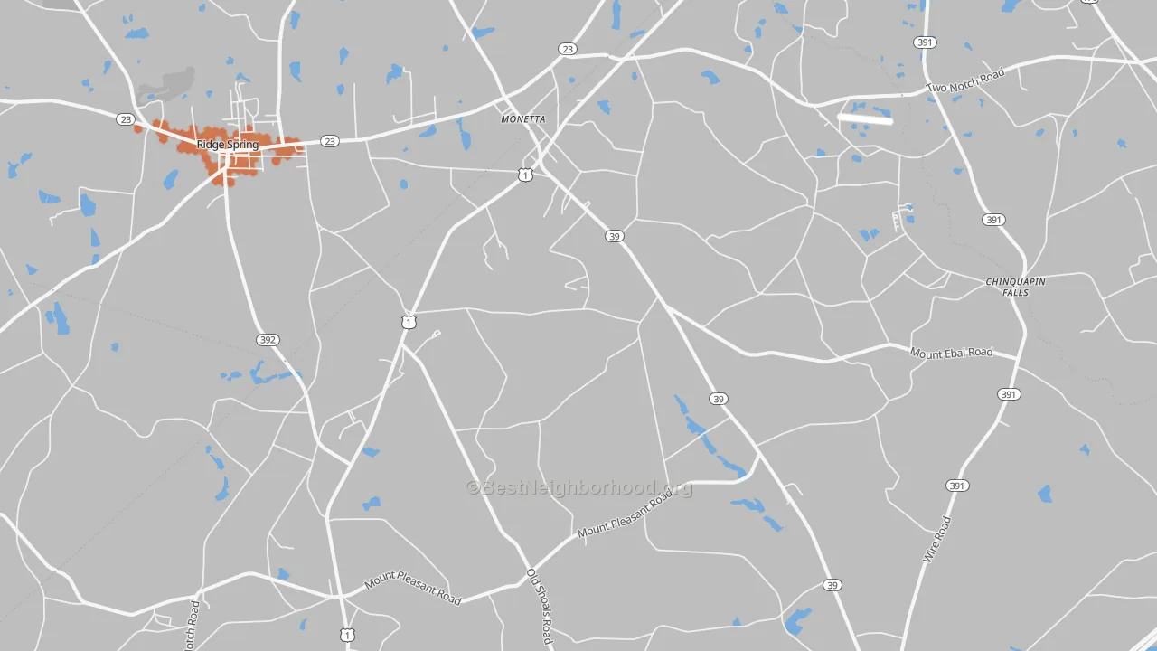Bike Grade map of 29105, SC