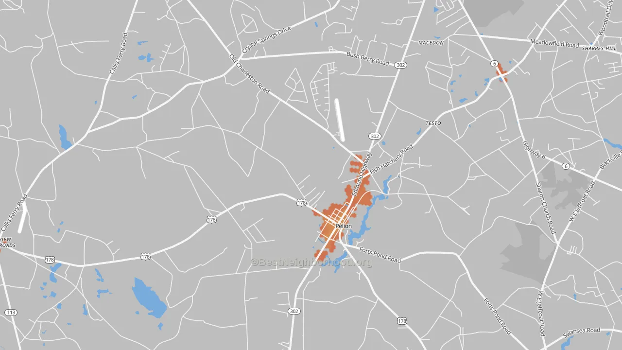 Bike Grade map of 29123, SC