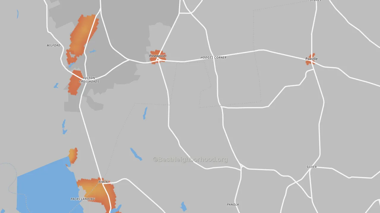 Bike Grade map of 29125, SC