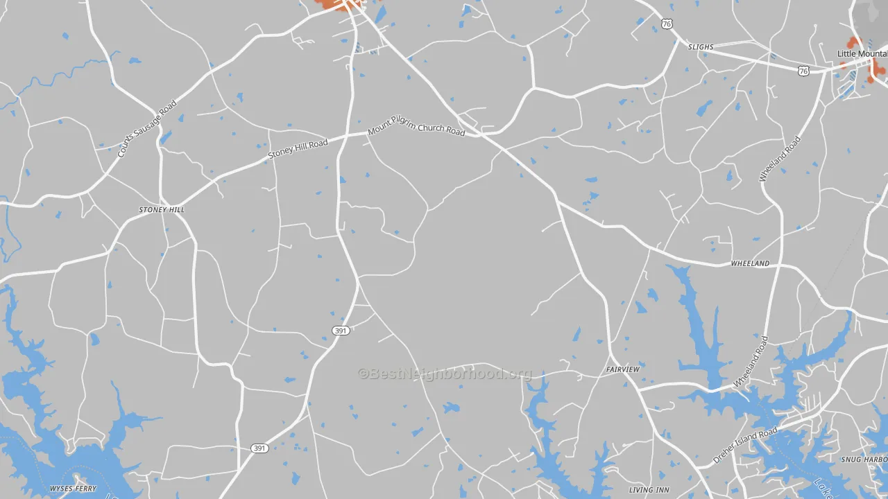 Bike Grade map of 29127, SC