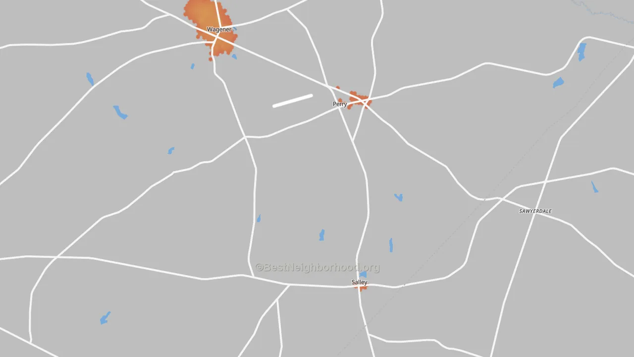 Bike Grade map of 29137, SC