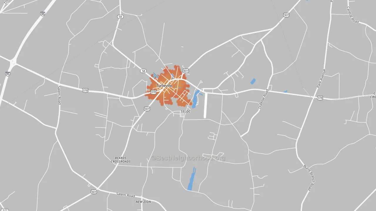 Bike Grade map of 29162, SC