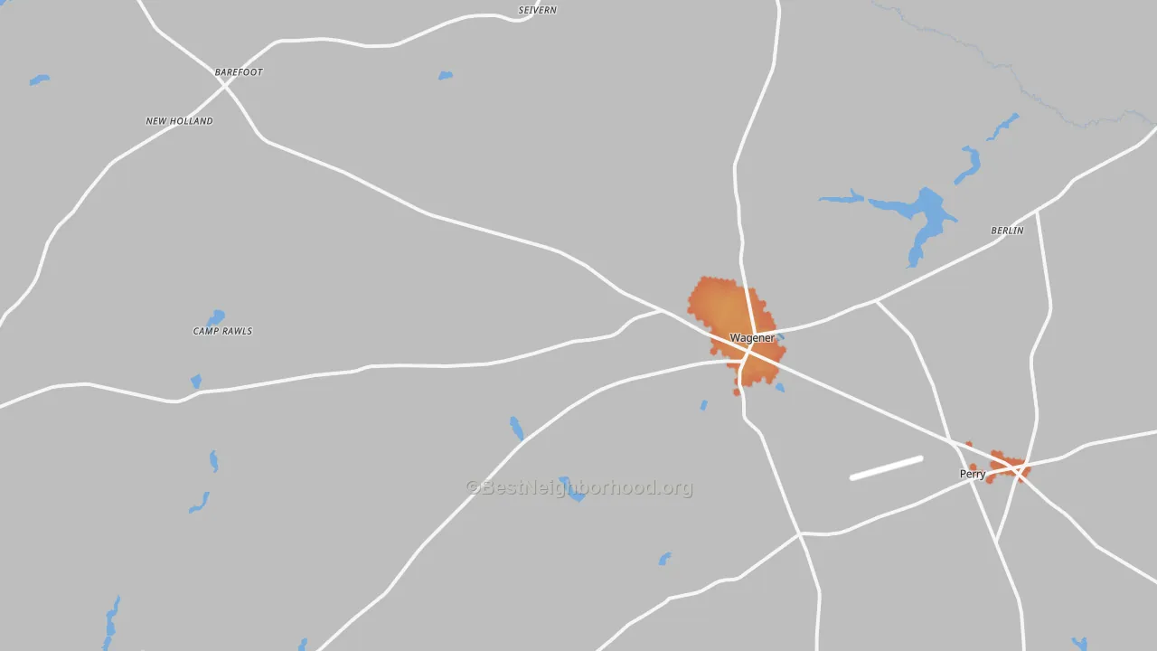 Bike Grade map of 29164, SC