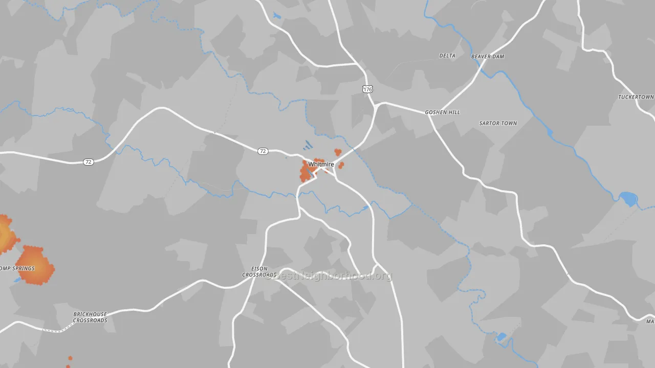 Bike Grade map of 29178, SC