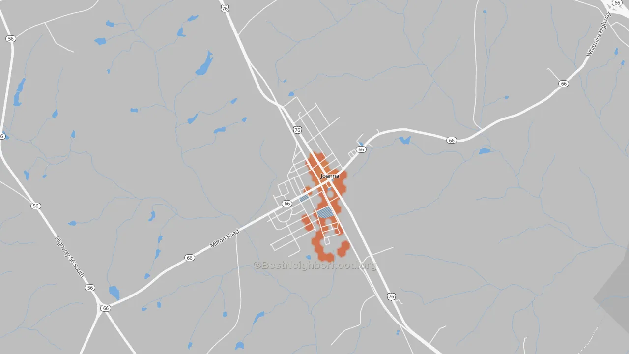 Bike Grade map of 29351, SC