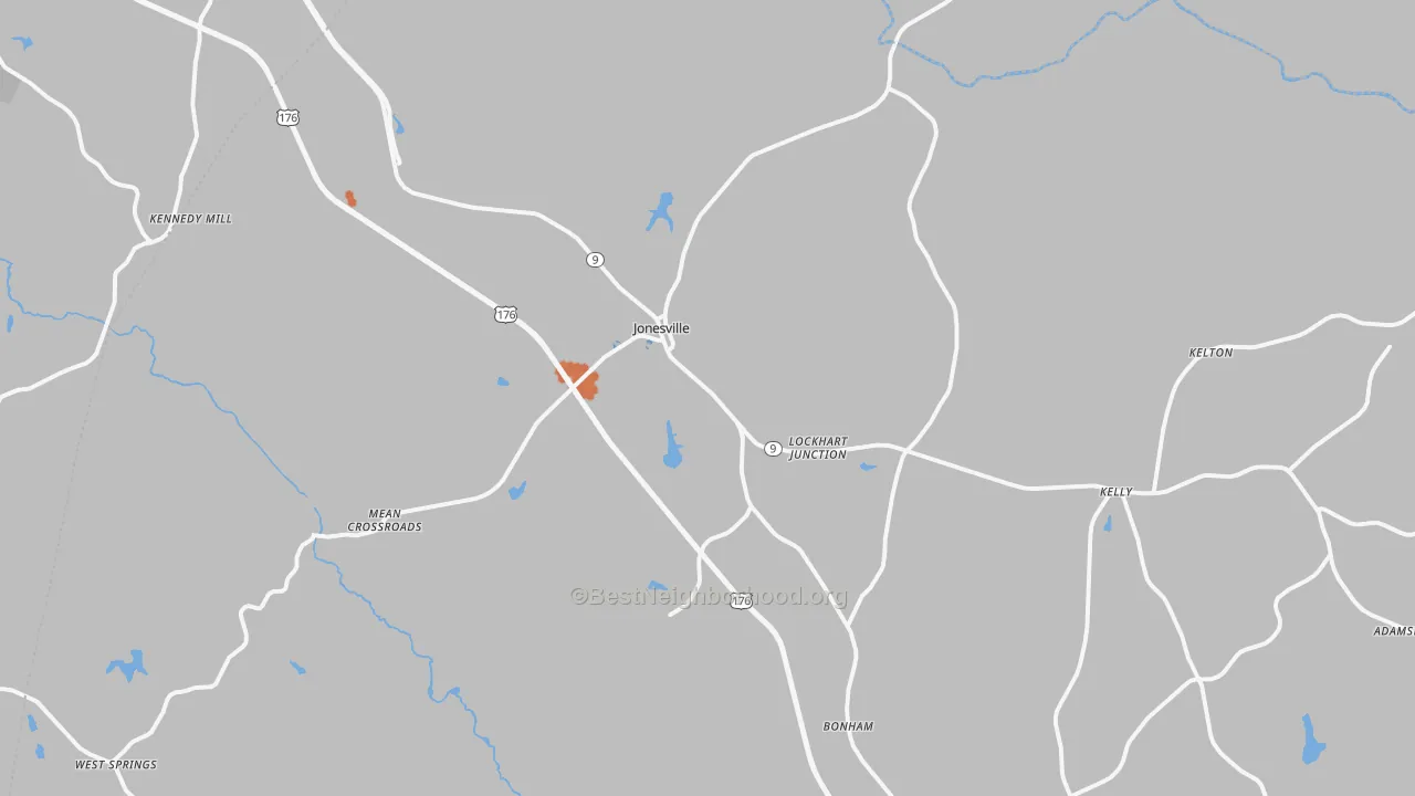 Bike Grade map of 29353, SC