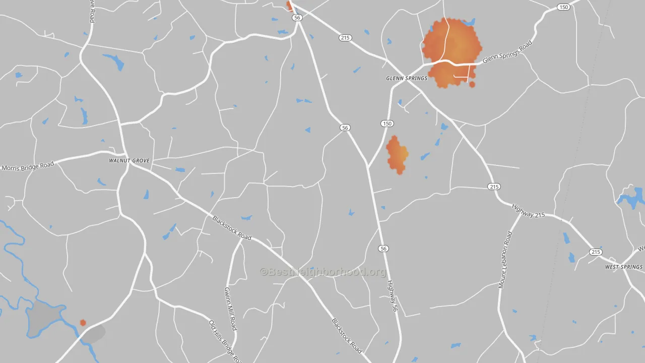 Bike Grade map of 29374, SC