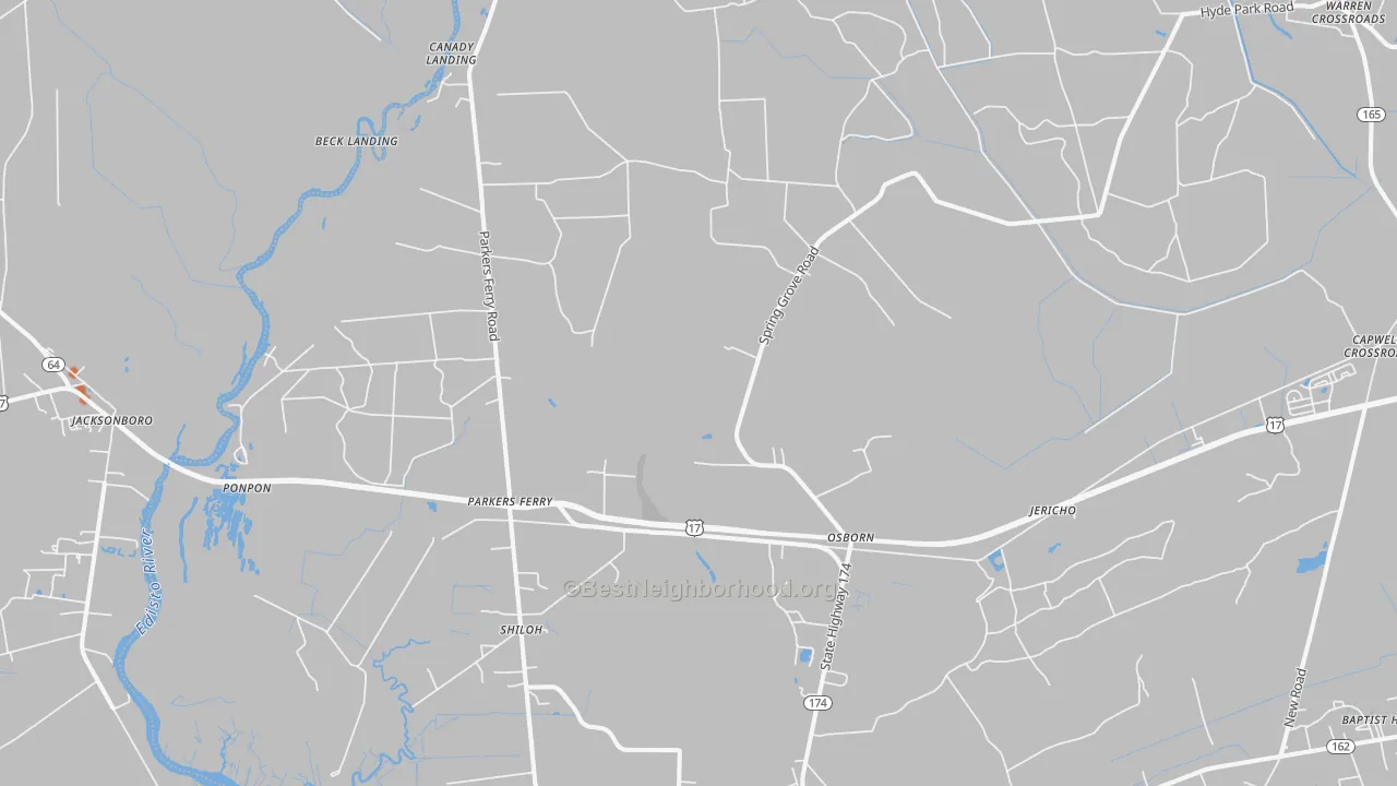 Bike Grade map of 29426, SC