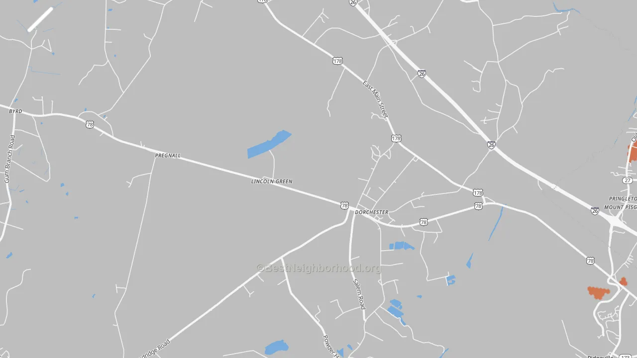 Bike Grade map of 29437, SC