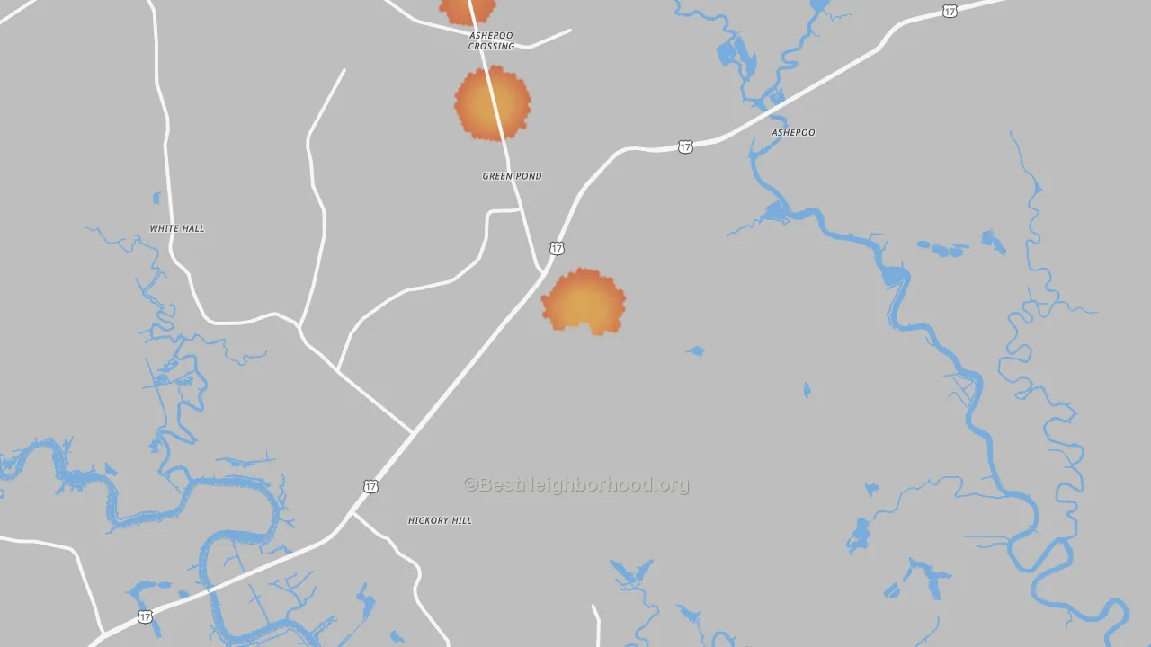 Bike Grade map of 29446, SC