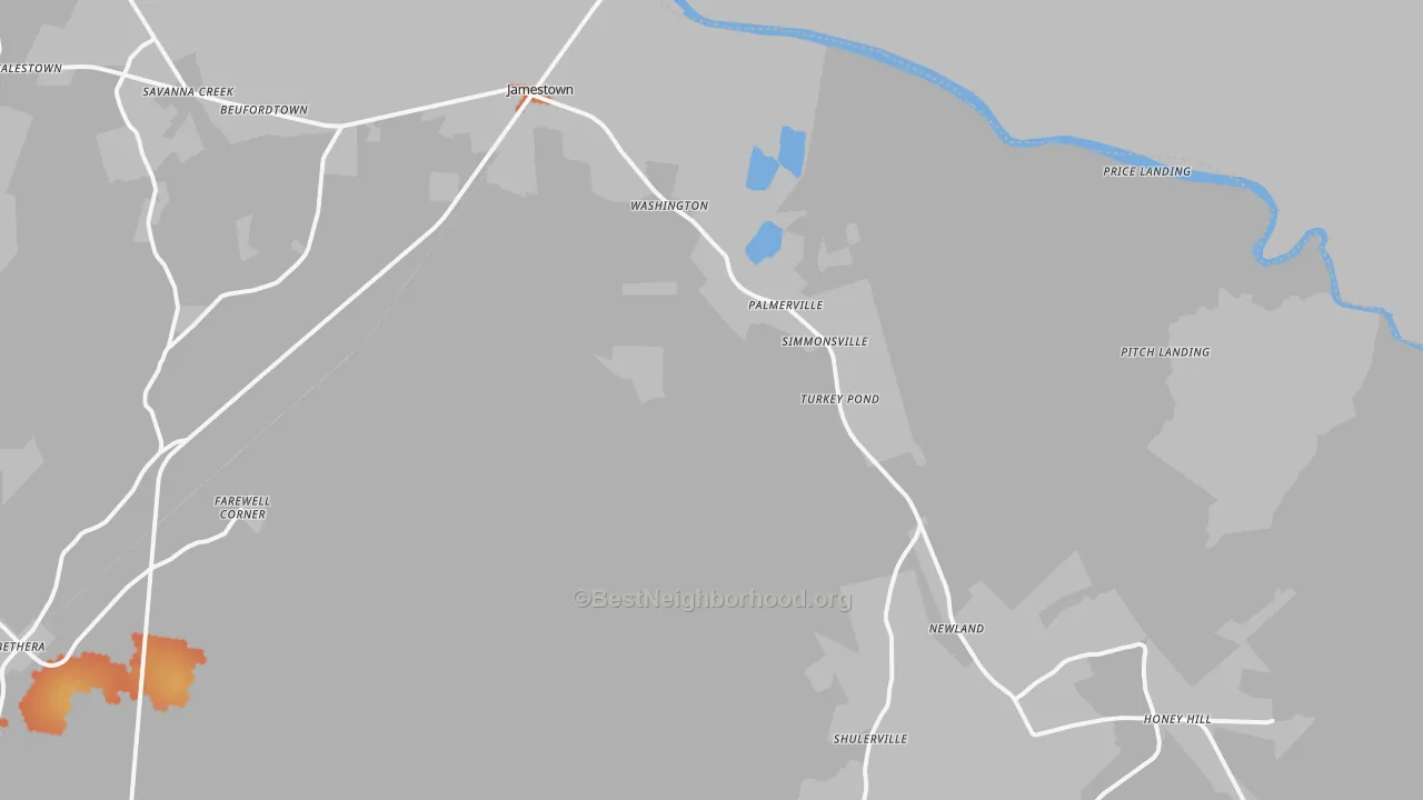 Bike Grade map of 29453, SC