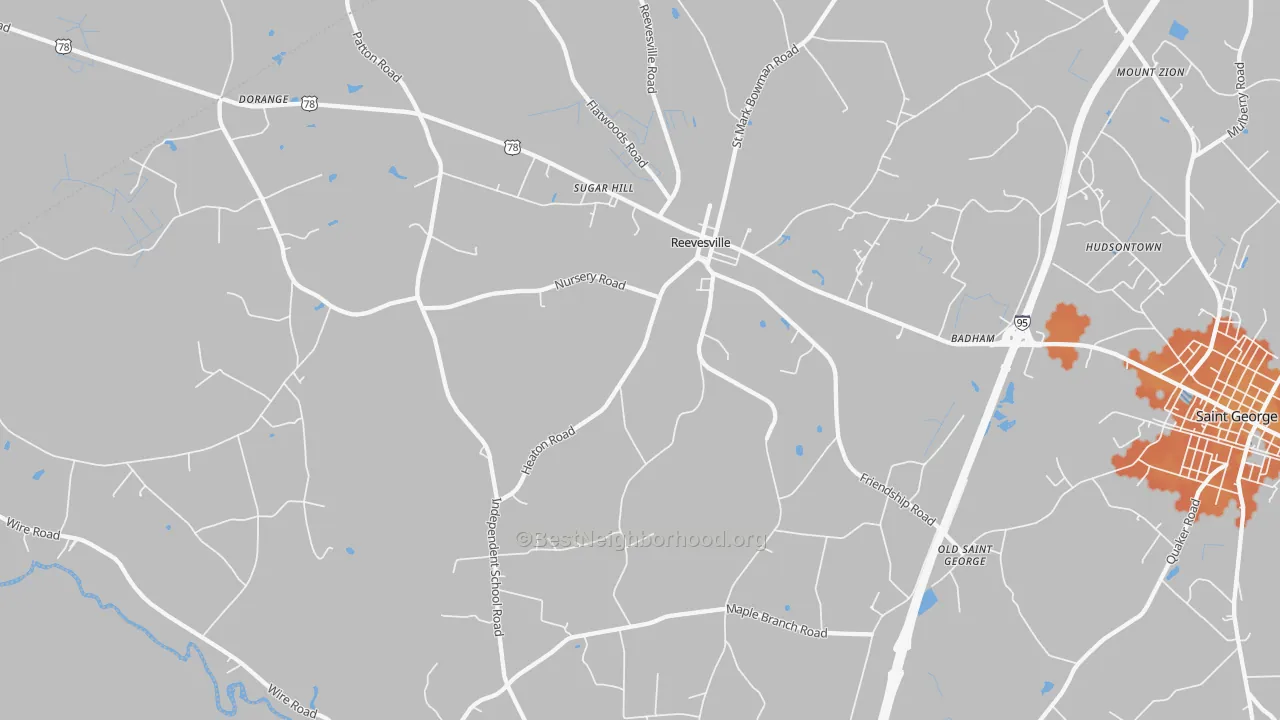 Bike Grade map of 29471, SC