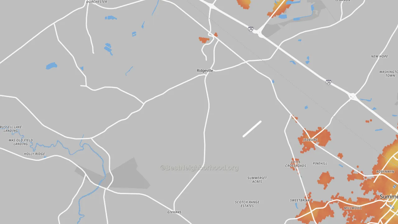 Bike Grade map of 29472, SC